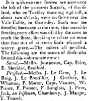 1810 report on the wreck of the Success