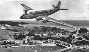 A de Havilland Heron over Mont Orgueil