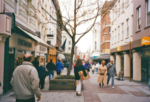 The bottom end of the street near its junction with Halkett Place ...