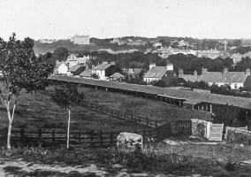 The former covered rope walk shows clearly in this picture