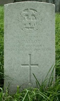 The grave of Great War casualty Alfred Pallot at Dovercourt (All Saints) Churchyard, Essex