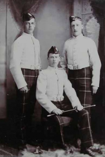 A formal portrait of garrison soldiers in 1890