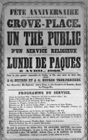 Grove Place Chapel poster from 1863