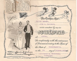 Marriage certificate of Philippe and Annabel