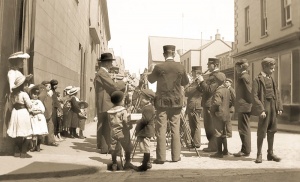 An impromptu performance in a St Helier street - sadly no more details are available on who? when? and where?