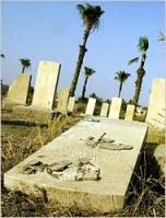 The grave of Great War casualty Jack Mourant at Baghdad (North Gate) War Cemetery, Iraq