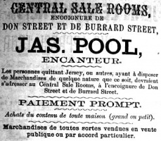 Auctioneer James Pool had his salesroom on the corner of Burrard Street and Don Street