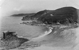 Looking down on the remnants of the destroyed jetty, long since washed away