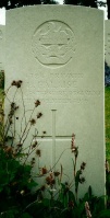 The grave of Great War casualty Edmond Falaise at Dernancourt Communal Cemetery, near Albert