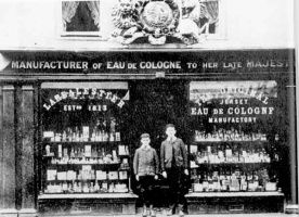 Philippe Larbalestier started manufacturing and selling eau-de-cologne at 45 Broad Street in 1813 and obtained his Royal Warrant in 1847