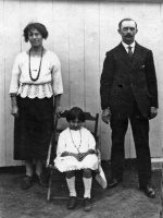 Sydney Roach Pinel (1885-1945) s of Philippe (1850-1925) and Elizabeth Mary Collings, with his wife Alice Jane, nee Vibert, and daughter Phyllis