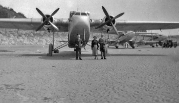 An Avro monoplane was an unusual visitor in 1935