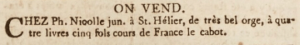 Philippe Nicolle was selling barley in January 1804