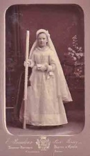 Three photographs by Stroud of Victorian girls in their first communion dress
