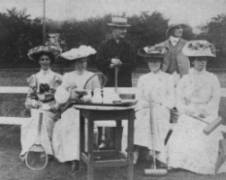 The Hooper family plays croquet