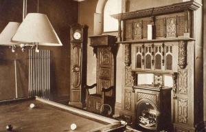 The billiard room, probably when the hotel opened in the 1890s
