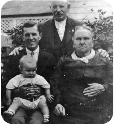 Four generations of Chambers: Anna Louisa, nee Ivey, William Robert, Jack Wellesley and Wellesley Edmund