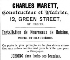 1887 advert from L'Almanach de la Gazette de Jersey
