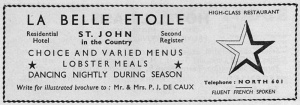 Belle Etoile advert in the 1964 tourism guide