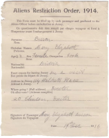 Mary Elizabeth Bisson had to complete this form before leaving for a holiday in 1916