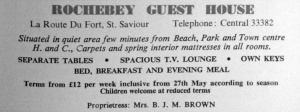 Rocheby Guest House 1970 advert