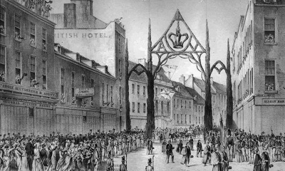 Library Place and Broad Street in 1846