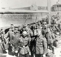 German troops either arriving at or leaving Alderney