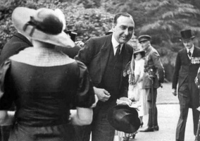 Coutanche in playful mood at a Government House garden party