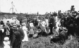 Watching a parade from the ramparts