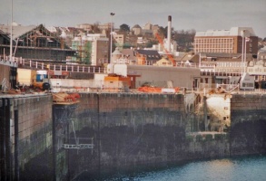 Rebuilding of an Albert Pier berth in 1992, picture by Mark Pulley