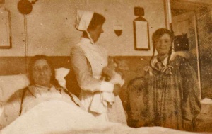 Gertrude in nurse's uniform