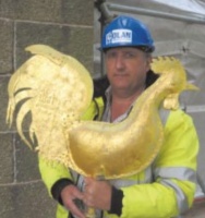 The cockerel from the top of the spire