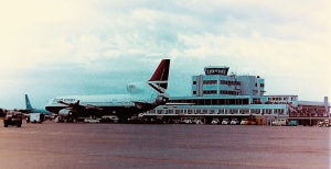 British Airways Tristar, brought to the island in 1979 to clear a backlog of passengers after several days fog