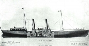 A drawing of the ship