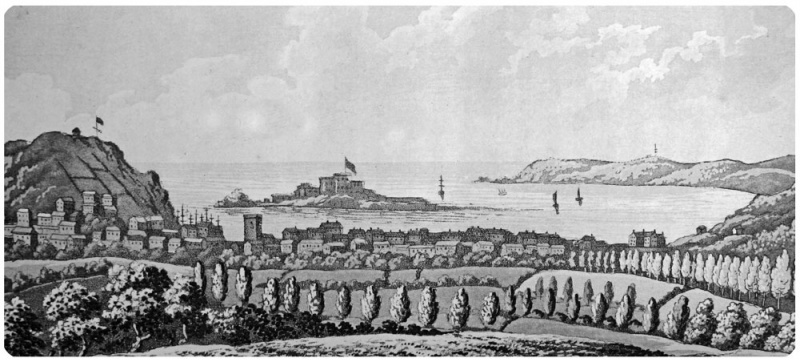 A view of the town from the north in 1809