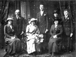 Wedding of Edward Rondel (1891- ) (Tr) son of Philip John (1857- ), and Marie Louise Touzel (1868- )