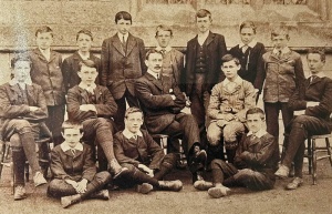 Pat Tatum with a group of pupils in the early 1900s