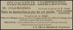 1920 advert in the Chronique de Jersey