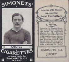 A Watts, Celtics' winger on a 1925 cigarette card