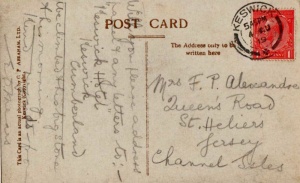 ... and another sent to Mrs F P Alexandre in 1919