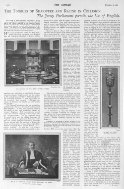 The Sphere reports on the use of English in the States Assembly in 1900 Click here to read the article