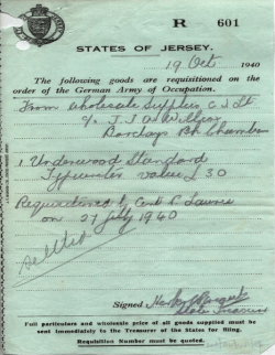 Requisition order marked 'settled'