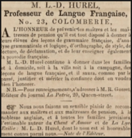 1850 advert in La Patrie