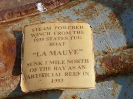 Sign on the steam winch
