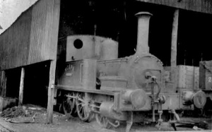 A locomotive in its shed
