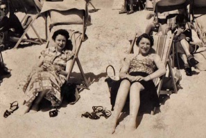 On the beach in the 1930s