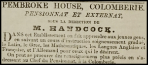 Pembroke House, Colomberie, advertised in Chronique de Jersey in 1850