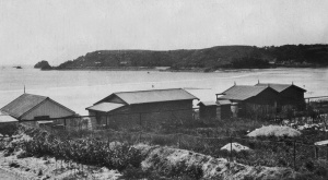 Seaside bungalows which were removed by the Germans during the Occupation and not allowed to be replaced after the war