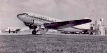 A Dakota in Jersey Airlines livery. They called it the Dakmaster