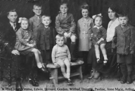 Wilfred and Anne Marie Coram and their children, Yvorine, Edin, Bernard, Gordon, Wilfred, Dorothy, Pauline and Arthur